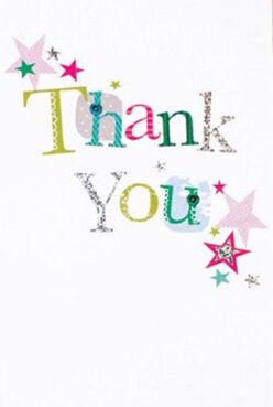 The thank you card exudes delight-its jubilant colours and handcrafted details coming alive in the heart of Bounds Green. Across an immaculate white backdrop, 'Thank You' is stitched and painted in letters each sporting their own bold colour and character: lime green pops warmly, fuchsia glows with vibrancy, and cool blue soothes the eyes. Patterns emerge-silver glitter catches the sunlight, polka dots dance, soft stitched flourishes trace along the edges-evoking the careful artistry seen in every bouquet from local shops. Bright stars in magenta, teal, and gold scatter elegantly, recalling confetti brightening community celebrations on Green Lanes. There's a tactile richness to the card, as if every letter invites you to run your finger across its surface, each texture reflecting the joy of giving thanks. The space and clarity of the white background frame the message, letting each detail sing out. Easy to imagine nestled beside a bouquet of fresh blooms from Bounds Green Flowers, this card offers a genuine, creative note of gratitude-crafted for neighbours, teachers, or friends. Its gentle radiance and intricate design evoke the thoughtful touch that defines our neighbourhood florists, infusing every thank you with a splash of local cheer.