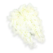A striking angel wing sympathy arrangement floats visually against a spotless white background, embodying purity and gentle guardianship. Shaped with precision into a symmetrical pair of wings, the piece is entirely composed of small white flowers and soft feathers, creating a layered tapestry of textures. The main body of each wing is densely covered in pristine white blossoms, likely spray chrysanthemums or miniature carnations, their numerous petals overlapping like tiny scales or soft quilting. Within many of these blooms, delicate hints of pale green and butter-yellow can be seen, bringing quiet variation and depth to the otherwise all-white design, much like the subtle shifts of light you notice wandering through residential streets of Bounds Green on a calm day. Along the outer contours and trailing tips, generous clusters of white feathers add a feathery halo, their airy strands giving the impression of downy softness you could sink your fingertips into. The feathers follow the natural arc of a bird's wing, enhancing the illusion of lift and gentle movement. Carefully balanced lighting casts soft shadows between the petals and beneath the wings, adding three-dimensional presence without disrupting the tranquil mood. The overall effect is one of peace, consolation, and spiritual shelter, making this design a meaningful tribute to accompany a coffin, adorn a memorial service, or rest in a quiet corner of the home as a lasting symbol of remembrance. It reflects the thoughtful, compassionate floristry often chosen by families in Bounds Green when they wish to honour a loved one with a tribute that suggests an angel watching over them.